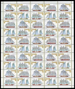 Canada #744-747i MNH 1977 Sailing Vessels Full Sheet with four plate blocks - Picture 1 of 1