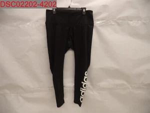 Stain, Adidas Plus Women's Black White Logo Essentials Leggings 2X 193105024153 - Picture 1 of 10