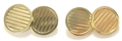 Gemelos antiguos Art Deco unisex oro verde 13K 0,56"x,56" 7,9 Gm Foto 1 de 4