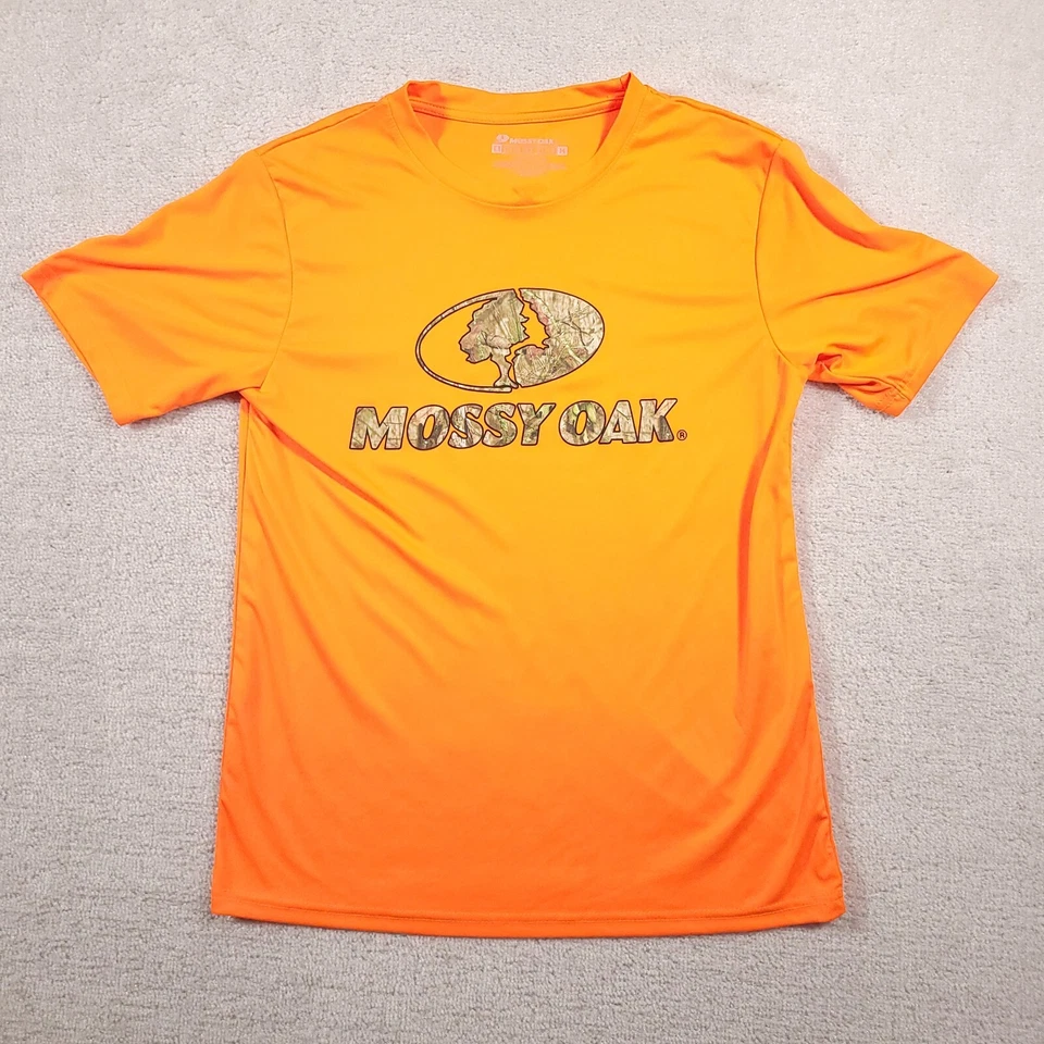 Рубашка мужская Mossy Oak средний размер оранжевая Staghorn Creek короткий рукав камуфляжный логотип для улицы - Изображение 1 из 4