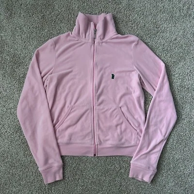Juicy Couture Pink Logo Velour Tracksuit Full Zip Zipper Jacket Rare Y2K USA L - Image 1 of 4