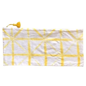 SERENA AND LILY STARBURST YELLOW TIE DYE LUMBAR PILLOW COVER 14x30 100% LINEN - Picture 1 of 6