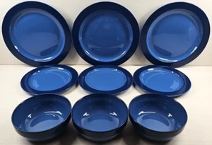 9 Pc Franciscan Oceana Plates Bowls Lot Vintage Potter's Art Retro Dining Dishes - Picture 1 of 24