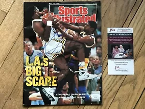 KARL MALONE FIRMATO 1988 SPORT ILLUSTRATO UTAH JAZZ MAGIC JOHNSON JSA COA - Foto 1 di 8