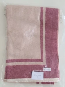 Sferra Viletta Cotton Wool Cashmere Blend Throw Burgundy/Beige Italy - Picture 1 of 7