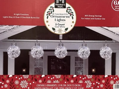 Jumbo Mercury Ornament LED Lights Member's Mark Warm White See Video - Image 1 of 4