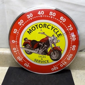 Termómetro redondo venta y servicio moto 12", estilo retro  - Imagen 1 de 8