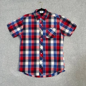 Camisa Zoo York Para Hombres Med Cuadros Cuadros Cuello Botón Manga Corta Ropa de Calle - Imagen 1 de 11