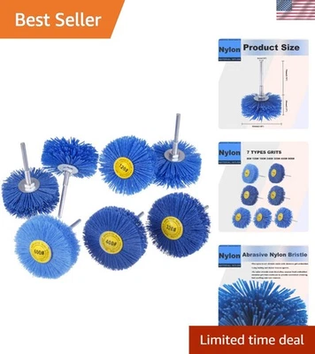 Abrasive Nylon Wheel Brush Set for Drill Rust Paint Removal Multiple Grits - Imagem 1 de 4