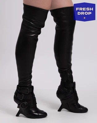 RRP€2325 TOM FORD Leather Over The Knee Boots US7 UK4 EU37 Stretch Made in Italy - Image 1 of 4