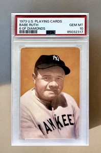 💎RARE 1973 U.S. PLAYING CARD BABE RUTH HOF⚾️SIX OF DIAMONDS PSA-10 GEM! - Picture 1 of 10