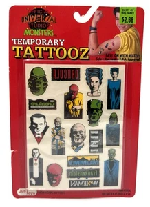 Official Universal Studios Monsters Temporary Tattooz Vintage Just Toys Tattoo - Picture 1 of 4