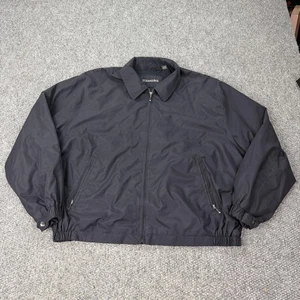 St. John's Bay Jacket Mens 2XL Black Zip Windbreaker Mesh Lined Zipper Pockets - Picture 1 of 15
