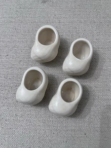 Vintage Porzellan Escargot Schneckentöpfe 4er Set blass Keramik glasiert glänzend - Bild 1 von 3