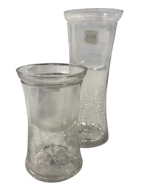 Yankee Candle Crackle Glass Cylinder Set 2 Piezas Transparente Votivo/Tealight Hurricane Foto 1 de 4