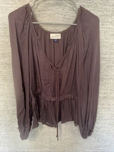Women’s Universal Thread Brown Long Sleeve Peasant Blouse Size XXL - Picture 1 of 4