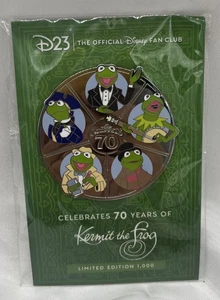 Disney D23 Exclusive The Muppets Kermit the Frog 70th Anniversary LE 1000 Pin - Picture 1 of 2