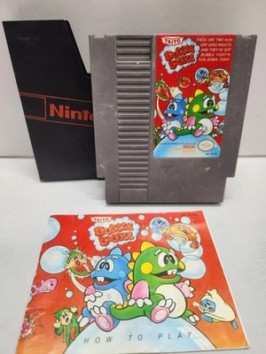 TESTED Bubble Bobble w/Manual  (Nintendo NES, 1988) AUTHENTIC - Image 1 of 4