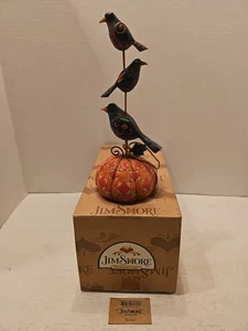 Jim Shore Sentinel Halloween Figurine 4005342 Three Crows On A Pumpkin With Box - Picture 1 of 17