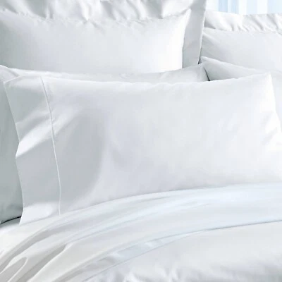 Cuddledown 400 TC Pair of King Pillowcases Solid White 100% Cotton Sateen - Image 1 of 4