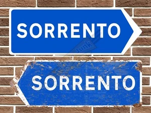 Sorrento Metal Road Sign Italy Wall Plaque Travel Sign Man Cave Bar Sign - Picture 1 of 2