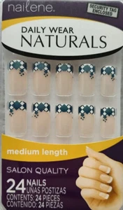 Nailene (2-PACK) Daily Wear Naturals Med Length (48) Geometric Artificial Nails - Picture 1 of 2