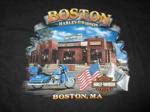 2001 HARLEY DAVIDSON Boston, MASS (2XL) T-Shirt - Picture 1 of 4