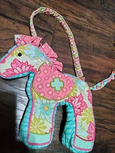 Flower Power Horse Girls Purse Cuddle Toys Douglas Co Sassy Pet Saks Pink Bag - Picture 1 of 10
