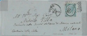 82461 - REGNO - STORIA POSTALE: Sass 23 Varietà su BUSTA da COMO 1866 - Imagen 1 de 1