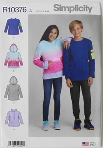 Simplicity 9028 Girls Boys Knit Tops Hoodies Sewing Pattern Sz 8-16 - Picture 1 of 1