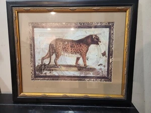 Leopard Print Big Cat Art Wild Animal Collection Framed Vintage Art Safari Decor - Picture 1 of 2