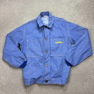 French Jacket Adult Medium Blue VTG Chore Workwear Military Utility Canvas Men - Picture 1 of 7