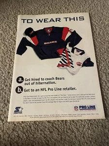 Vintage CHICAGO BEARS PRO LINE STARTER PULLOVER JACKET POLO SHIRT PRINT AD 1990s - Picture 1 of 1