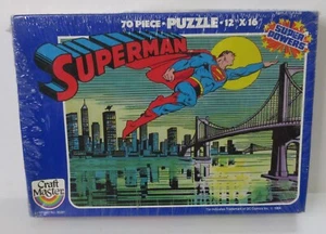 DC COMICS VINTAGE SUPER POWERS SUPERMAN 70 PIECE PUZZLE CRAFT MASTER 1984 SEALED - Picture 1 of 9