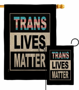Trans Lives Matter Burlap Garden Flag Support Pride Decorative Gift Yard Banner - Picture 1 of 19