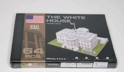 Liberty Imports The White House 3D Puzzle 64 Pieces Ages 3 and Up Easy No Glue - Image 1 of 4