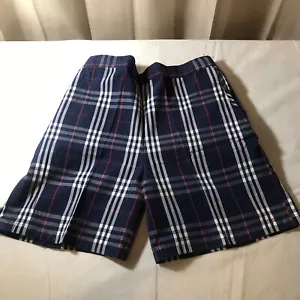 School Uniform Shorts Plaid (blue/white/red) GIRLS Size 14 Plus - Picture 1 of 6