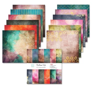 12 PCS Paper Pad Brilliant Life Scrapbooking Origami Art Album Journal DIY Craft - Picture 1 of 9