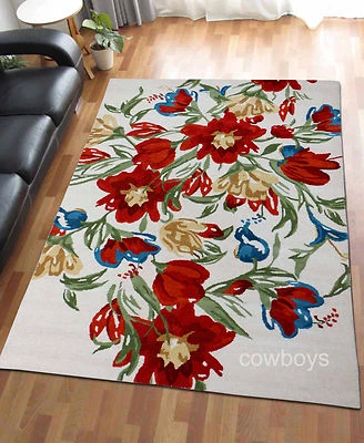 Flower Bunch Handmade Oriental Style Woolen Rugs & Carpet Without Tariff & duty - Image 1 of 3