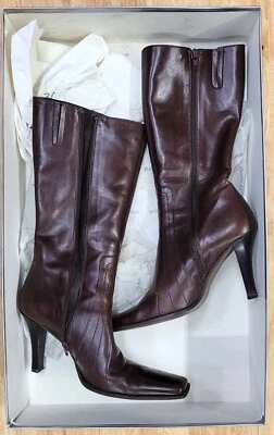 Botas de cuero chocolate Charles David Atlas (estilo 8591) (talla 7M) Foto 1 de 4