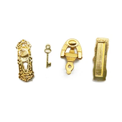 Dollhouse Mail Slot Door Holder Lock Doorknob Key Miniature DIY Accessories - Image 1 of 3