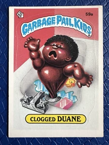 1985 Topps Garbage Pail Kids 2nd Series 2 Clogged Duane 59a Matte Tessie Back VG - Bild 1 von 3