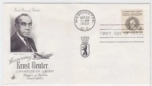 TurtlesTradingPost - Ernst Reuter 1959 #1136 Artcraft Cachet FDC - Picture 1 of 1