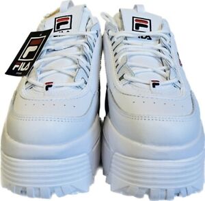 FILA Disruptor II 2 Wedge Women's Platform Shoe Sneaker Chunky Retro White sz 9