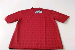Oxford Golf Super Dry Red Shirt Men's XXL COOLMAX Geometric Pattern NWT 2005 - Picture 1 of 14