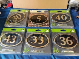 Letreros de número de casa de latón ovalados de latón fundido macizo calidad resistente - Imagen 1 de 1