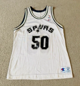VTG Champion San Antonio Spurs David Robinson NBA Jersey - White - Size 44 - Picture 1 of 4