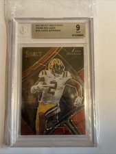 2023 PANINI SELECT JUSTIN JEFFERSON RED LAZER PRIZM CARD Beckett 9 Low Pop