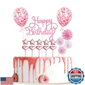 UmeHome Birthday Cake Topper Set - 17pc Party Decoration Kit with Glitter Top - Picture 1 of 5