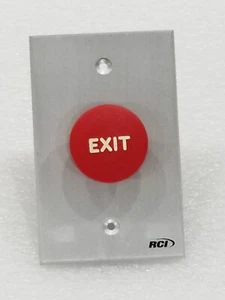RCI Momentary Tamper Resistant Exit Push Button Brushed Anodized Aluminum Finish - Bild 1 von 3